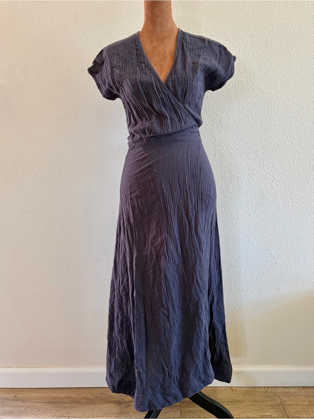 Marine Layer Navy Wrap Maxi Dress